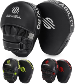 Sanabul Essential Curved Punch Mitts - black / silver