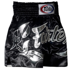 Fairtex Muay Thai Shorts - Eternal Silver - zwart/zilver