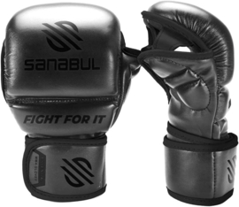 Sanabul Essential 7 oz MMA Hybrid Sparring Gloves - all black