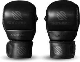 Sanabul Essential 7 oz MMA Hybrid Sparring Gloves - all black