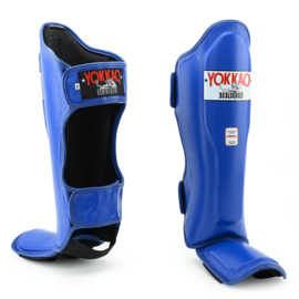 Yokkao Matrix Shin Guards - Leather - Blue