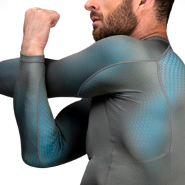 Hayabusa Fusion Rashguard - Gray / Aqua blue