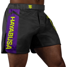 Hayabusa Icon Mid-Length Fight Shorts - Black / Neon