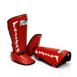 Fairtex SP7 Twister - afneembare Wreef en Scheenbeschermers  - Rood