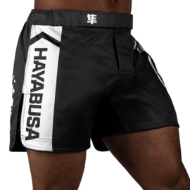 Hayabusa Icon Mid-Length Fight Shorts - Black / White