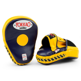 Yokkao Focus Mitts Closed Fingers - Leather - Evening Blue, Gold