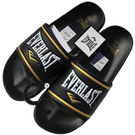 Everlast Side Slippers - women's sizes - black/gold