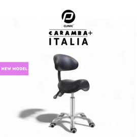 Tabouret Caramba Italia Zwart New model - Ergonomische Zadelkruk met Rugleuning