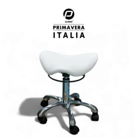 Tabouret Primavera Italia Wit - Ergonomische Zadelkruk met Ringbediening