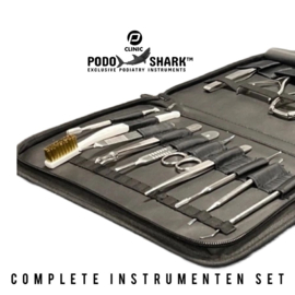 16 Delige PodoShark Pedicure Instrumenten Set + Etui