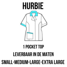 PClinic Unisex 1 Pocket Top Hurbie, verkrijgbaar in de maten S, M, L, XL