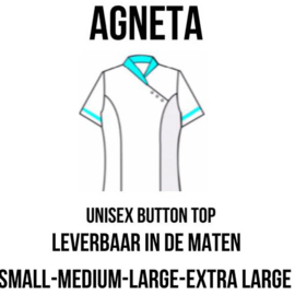PClinic Unisex Button Top Agneta, verkrijgbaar in de maten S, M, L, XL