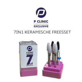 P CLINIC Exclusieve 7 in 1 keramische frees set met 2 Zwarte panters – 2 Roze panters – 2 snowfox – 1 Keramische fissuur in 7 delige freeshouder