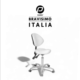 Tabouret Bravissimo Italia Wit - Ergonomische Werkkruk met Rugleuning