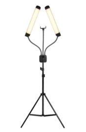 Dubbele Make-Up Lash & Studio Led Lamp met Statief