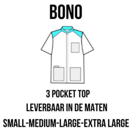 PClinic Unisex 3 Pocket Top Bono, verkrijgbaar in de maten S, M, L, XL