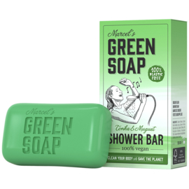 Marcel's Green Soap : Shower Bar Tonka & Muguet 150g - Plasticvrij - Vegan - Biologisch Afbreekbaar