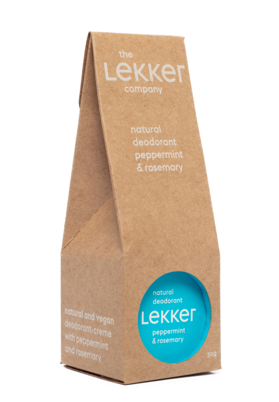 The Lekker Company : Deodorant Crème Pepermunt & Rozemarijn 30ml - Biologisch - Vegan - Plasticvrij