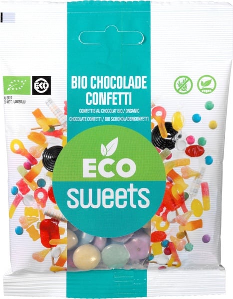 Eco Sweets : Chocolade Confetti 60gr - Vegan - Biologisch - Plasticvrij