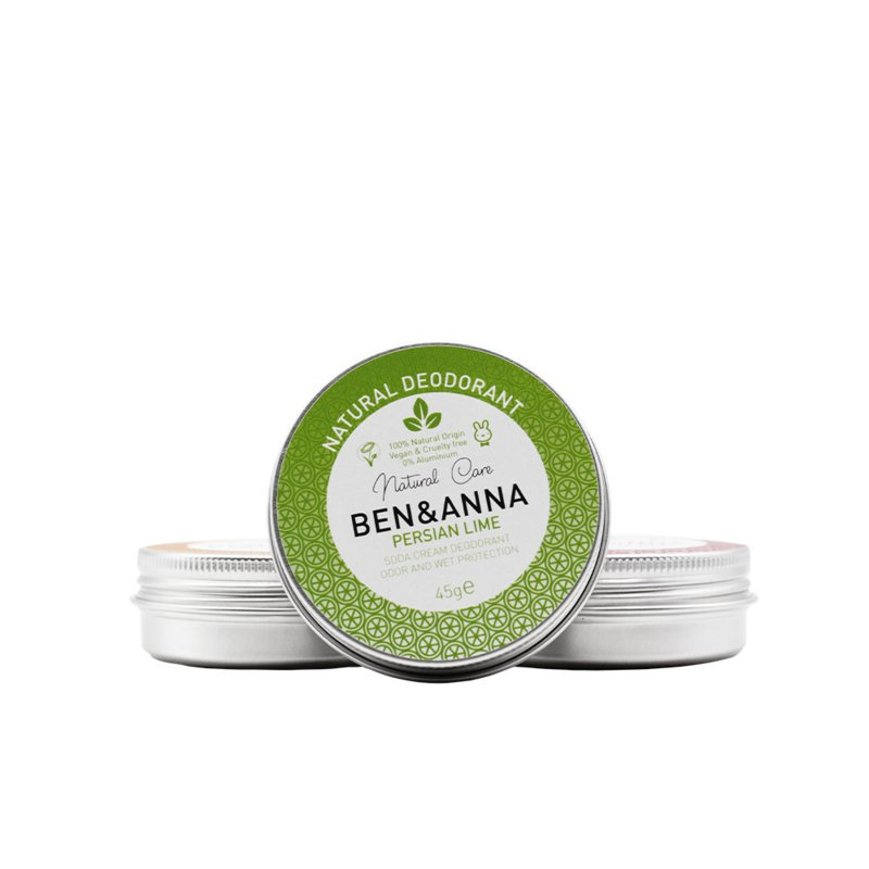 Ben & Anna : Deodorant Crème in blikje Persian Lime 45 gram - Biologisch - Vegan - Plasticvrij