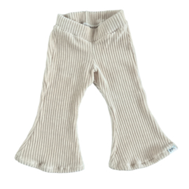 Flared broek | Ribfluweel sand