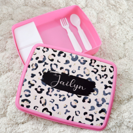 Lunchbox XL | Roze luipaard