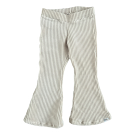 Flared broek | Ribfluweel sand