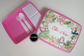 Lunchbox XL - Tropical flamingo