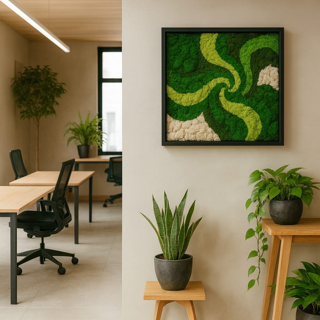 Mos Schilderij Swirl