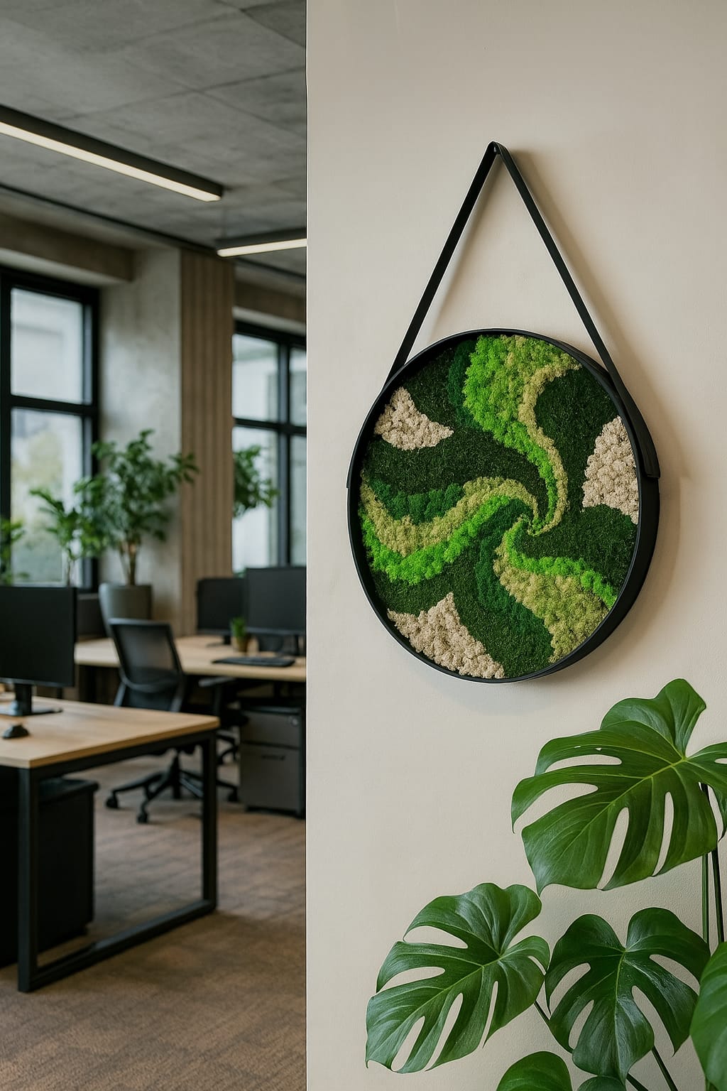 Mos Schilderij Swirl