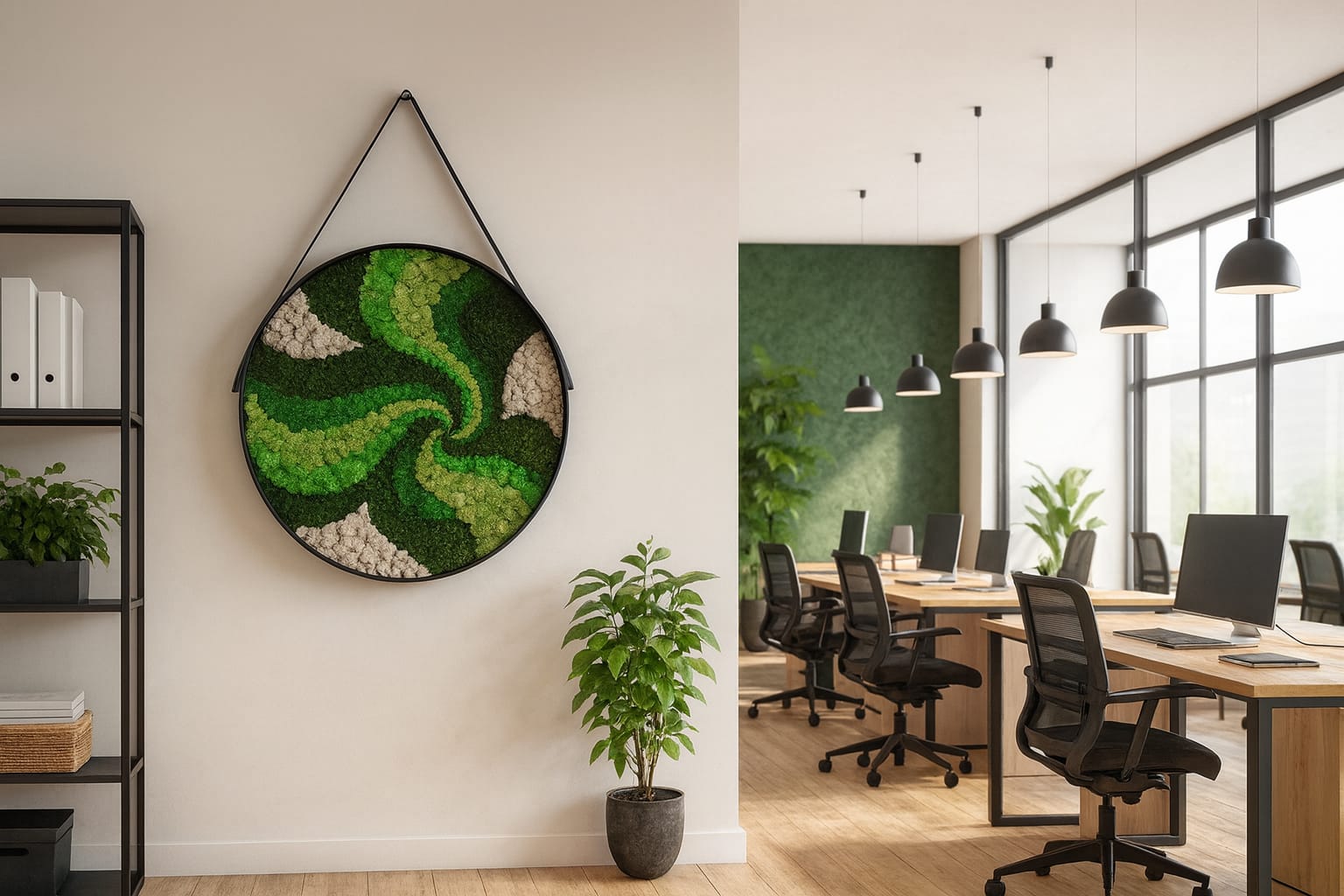 Mos Schilderij Swirl