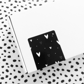 Sticker - Hartjes zwart rechthoek | 5 stuks
