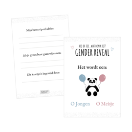 Invulkaarten Gender Reveal Panda | 10 stuks