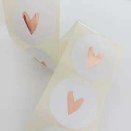 Sticker | Hartje rosegoud | 5 stuks