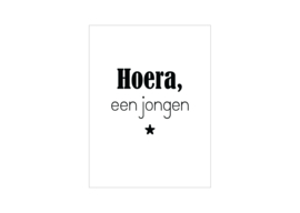 Mini kaartje | Hoera een jongen