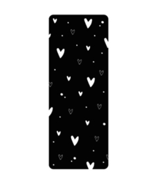 Sticker - Hartjes zwart rechthoek (5st)