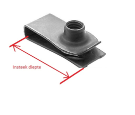 Speednut met schroefdraad 1/4 UNC (ondiepe versie) Per stuk.