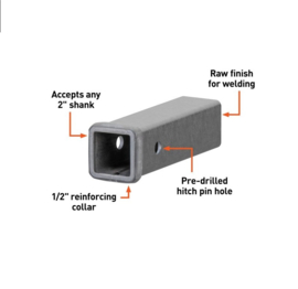 Trekhaakschuifstuk koker "receiver tube"  voor 2 inch schuifstukken. 49090
