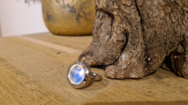 Ring Memory Locket Silver- Morpho Blue