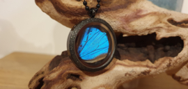 Ketting Memory Locket Twist Sparkle Black- Morpho Blue