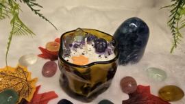 Edelsteenkaars Magic Potion- Fluoriet & Amethist