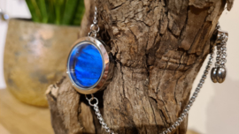 Armband Memory locket Twist Slide Silver- Morpho Blue