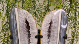Agaat/ Amethist Vlinder vleugels op standaard
