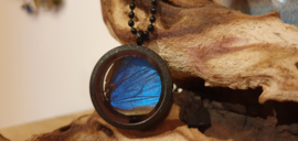 Ketting Memory Locket Twist Sparkle Black- Morpho Blue