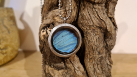 Ketting Memory Locket Twist Sparkle Silver- Light Morpho Blue