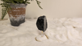 Zwarte Obsidiaan Ruw op pin standaard