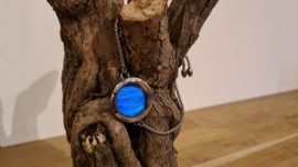 Armband Memory locket Twist Slide Silver- Morpho Blue