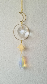 Kristal Zonnehanger Moon, Heart & Sun J