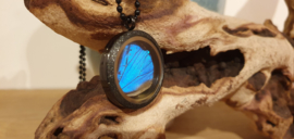 Ketting Memory Locket Twist Sparkle Black- Morpho Blue