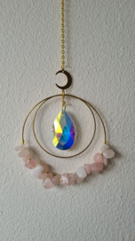 Kristal Zonnehanger Moon & Rosequartz L